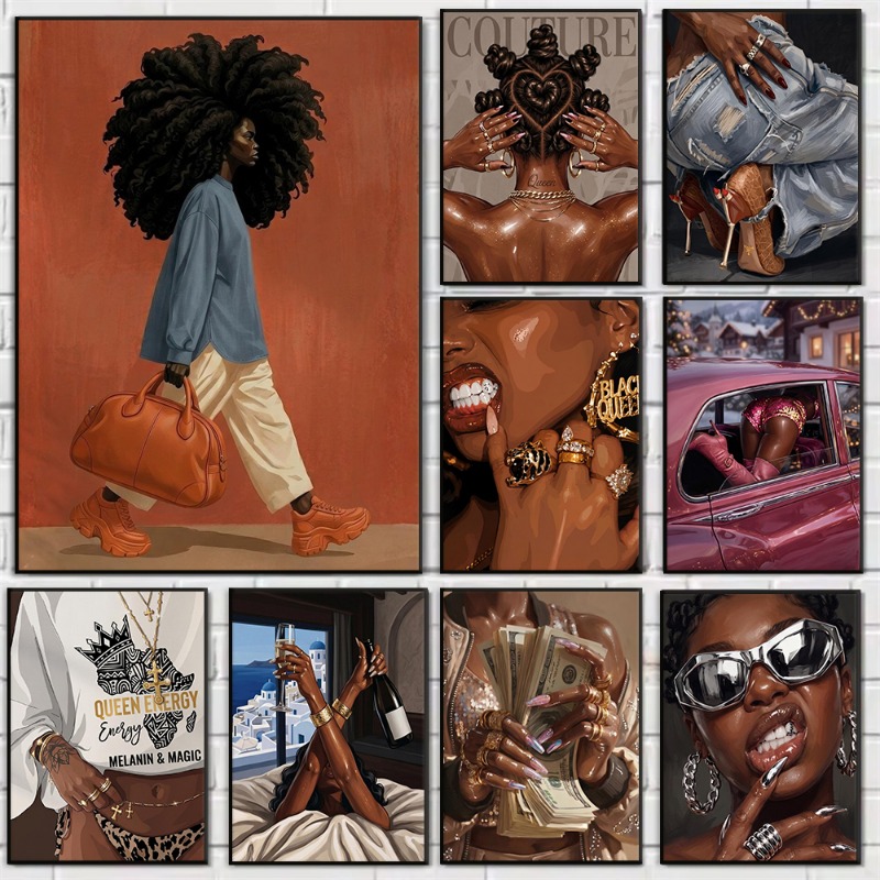Queen Street Fashion - Afro Street Queen Hip-hop Poster van
