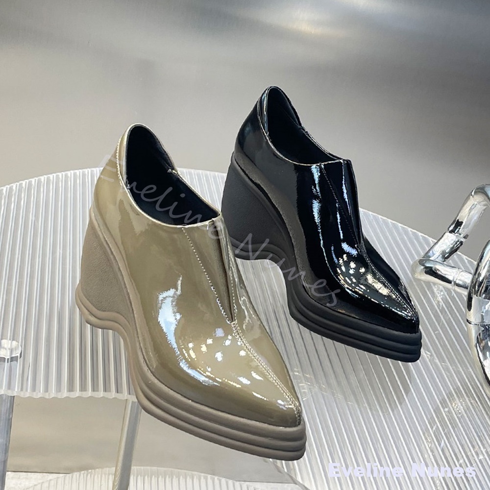 Patentleren V-hals spitse teen - Street Fashion Y2K recensie en prijs